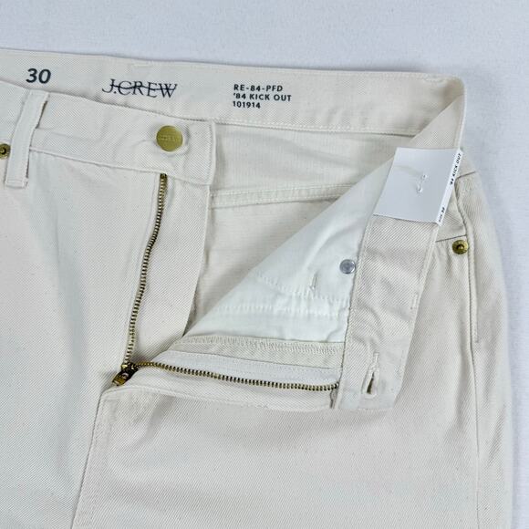 J Crew Women's Mid Rise Relaxed Kickout Jean Size 30 Ecru Beige Cropped - Picture 3 of 16